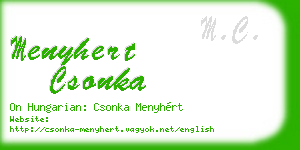 menyhert csonka business card