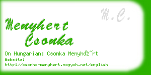 menyhert csonka business card